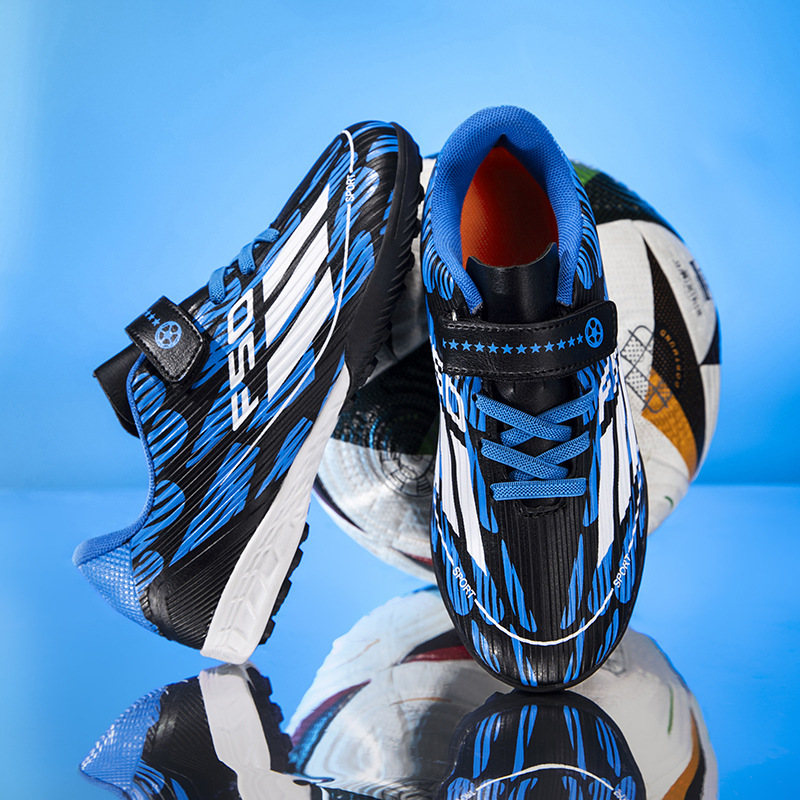 Children's Velcro Soccer Shoes Year of the Snake New Children's Youth Game Crushed Nail Training Soccer Shoes Size 29-39