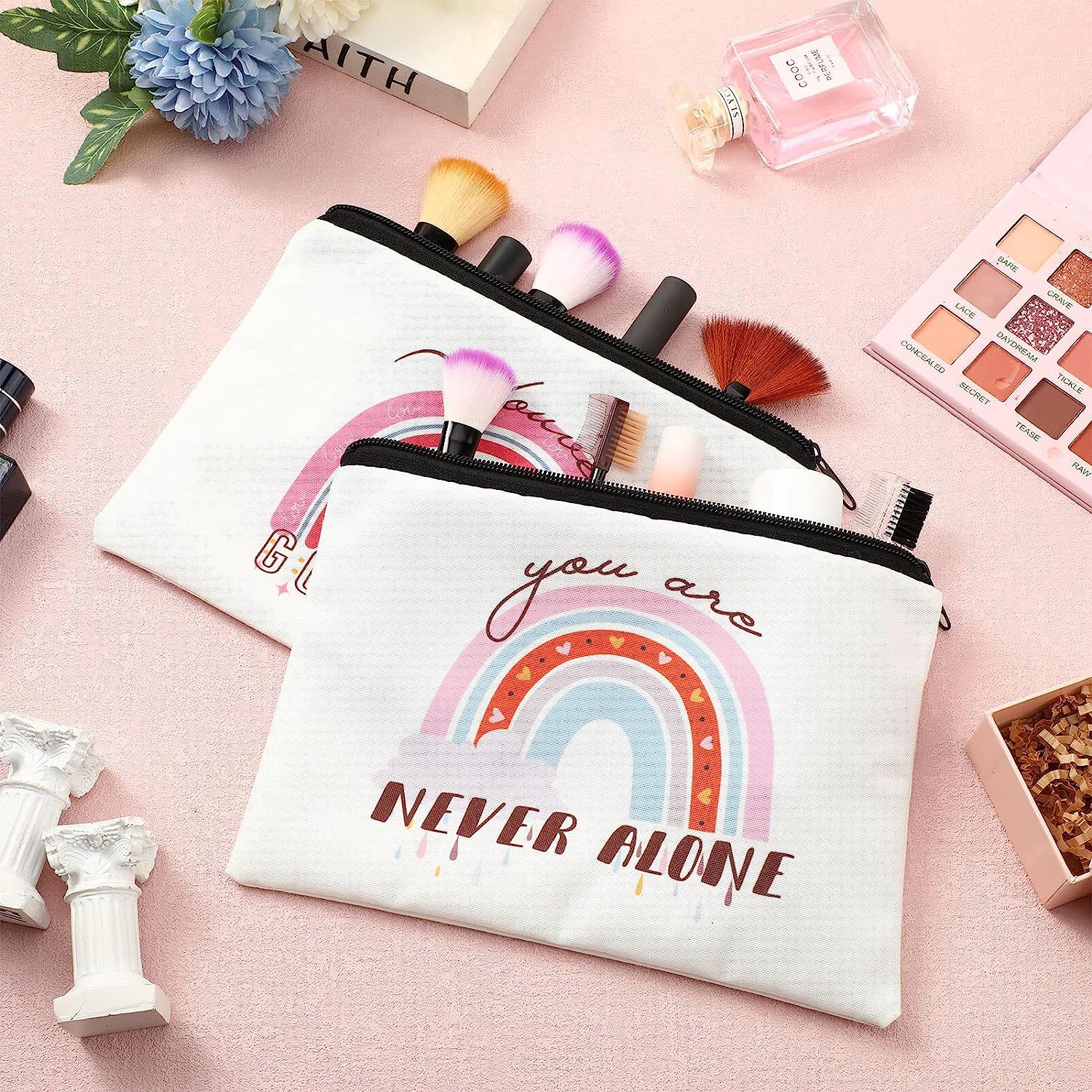 Amazon AliExpress Cosmetic Bag Canvas Blank Zipper Bag Storage Cotton Cross-border Portable Hand Wash Bag