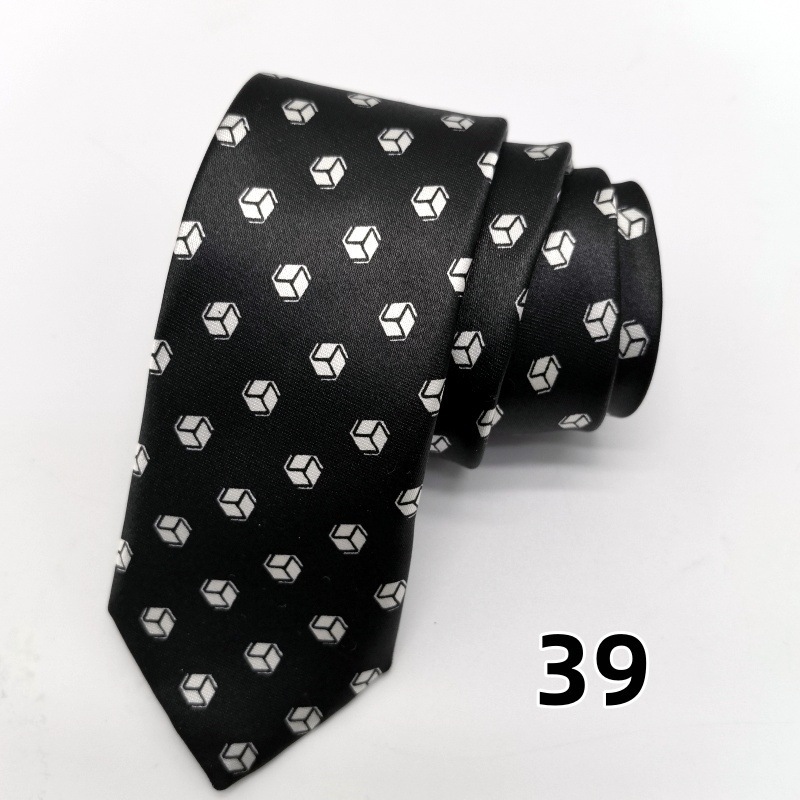 Picture of Ultra-narrow 5cm printed tie leopard print hand-tied unisex casual tie