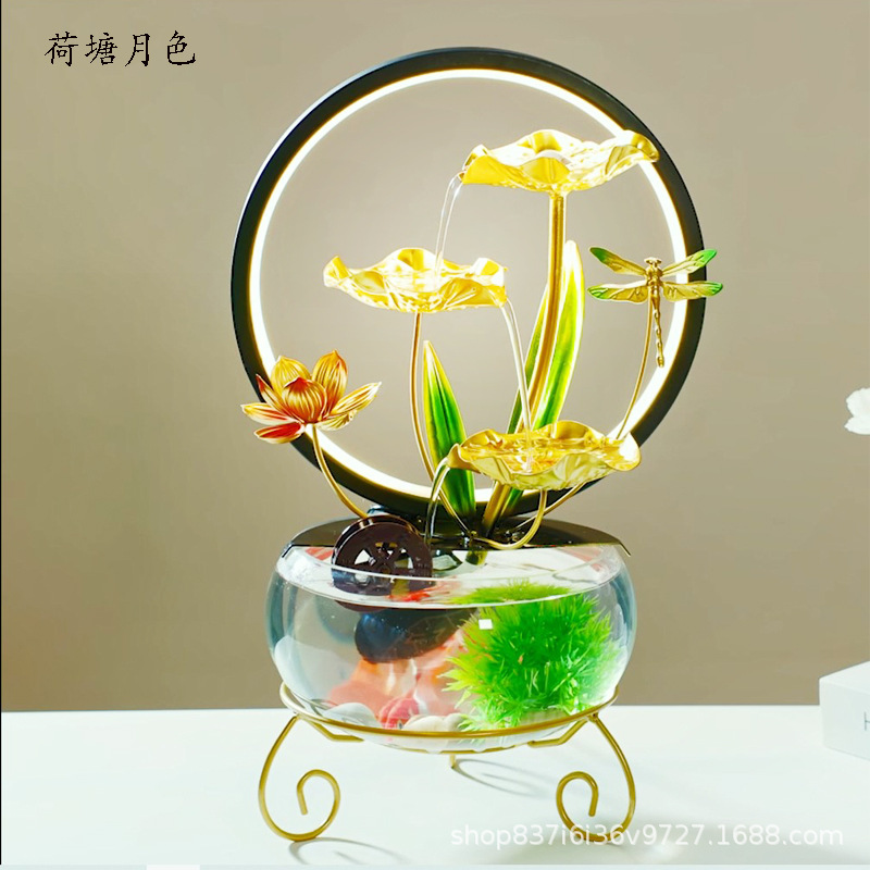 Picture of Water ornaments new products source factory desktop fountain wind pool fish tank decoration iron home decorations gifts
