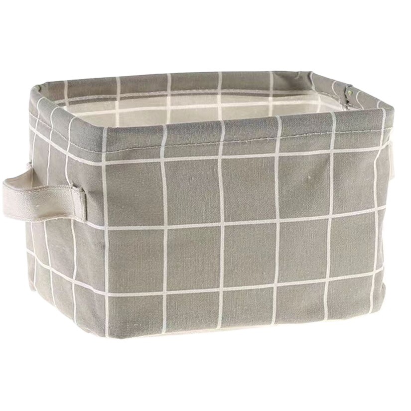 Fabric storage basket desktop sundries storage basket with portable cotton and linen waterproof cosmetics sundries storage box wholesale