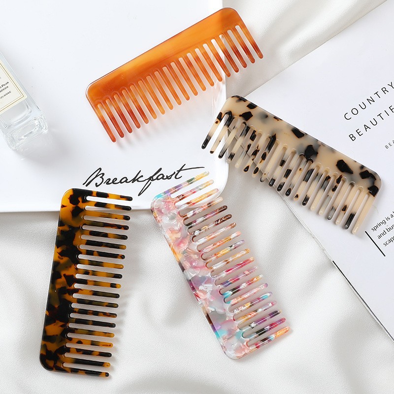 YHJ new European and American hair comb acetate plate comb anti-static marbling color comb color small comb
