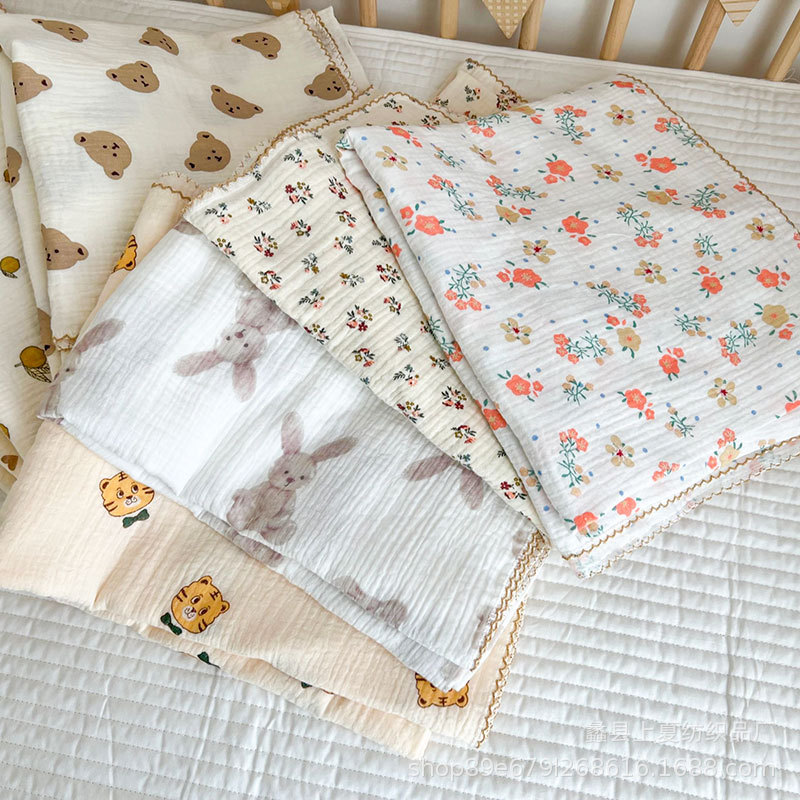 Picture of Baby's 2-layer Summer Thin Cotton Candy Quilt Baby's Air-conditioning Quilt Gauze Soft Summer Blanket Children's Towel Quilt