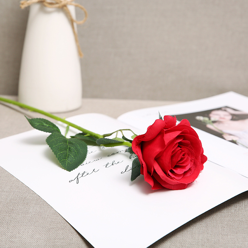 Picture of Cross-Border Supply Velvet Rose Home Decoration Wedding Bouquet Gothic Halloween Black Rose Simulated Rose