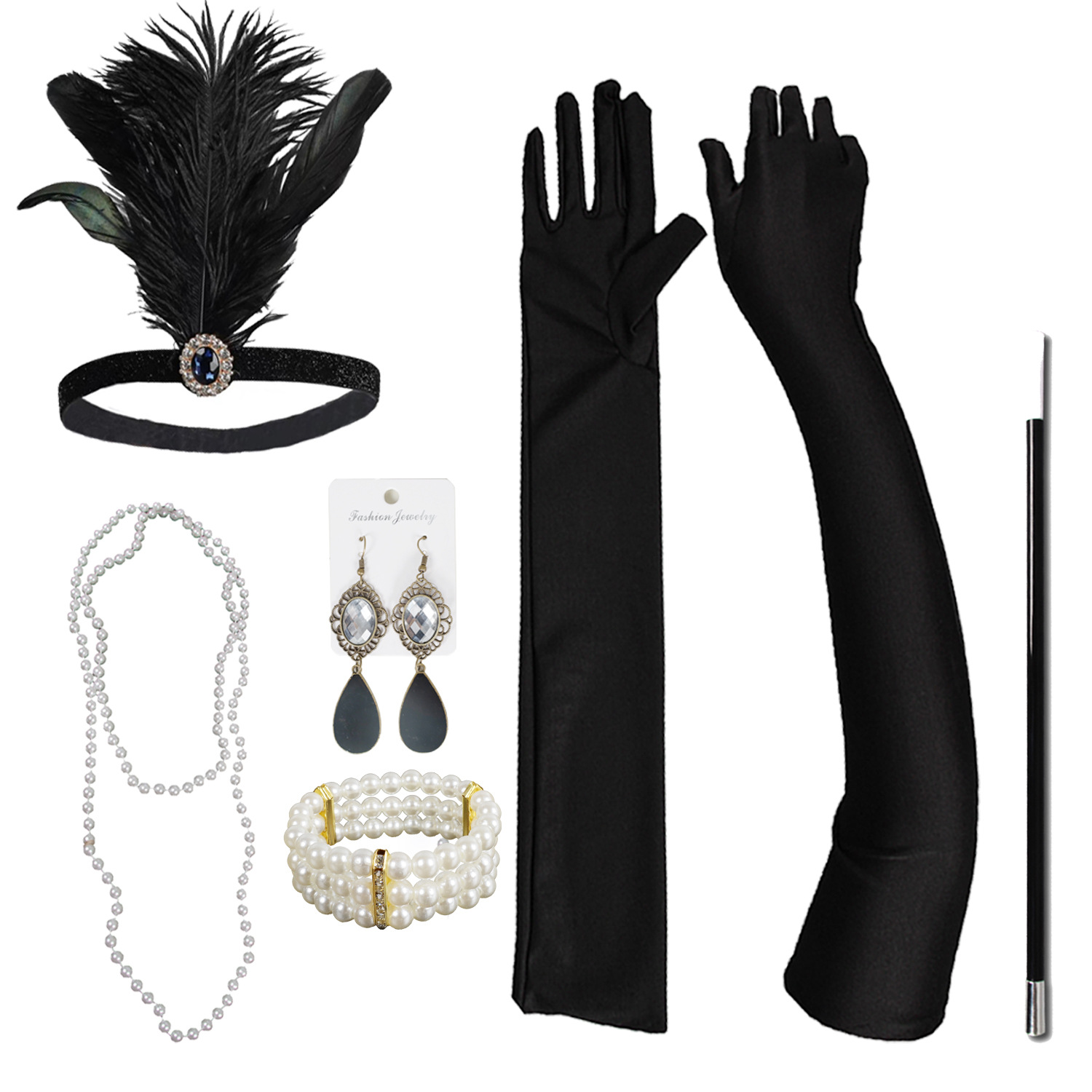 Lowosaiwor 20S Feather Headband Black Feather Headdress Amazing Gatsby Headdress 1920S