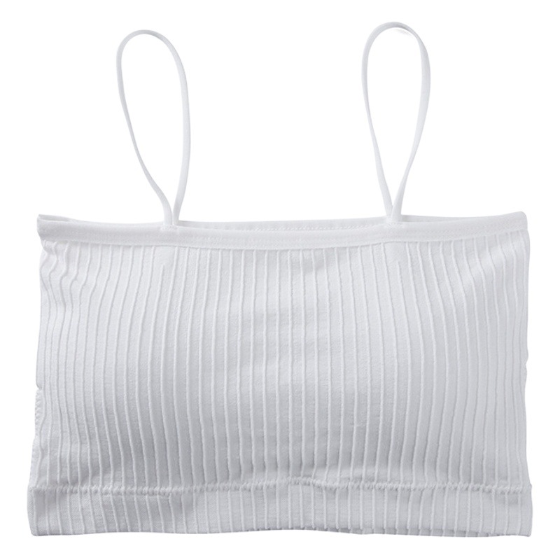 Thread one-word bimei back wrapped chest tube top girl student development period no steel ring camisole women's vest underwear women