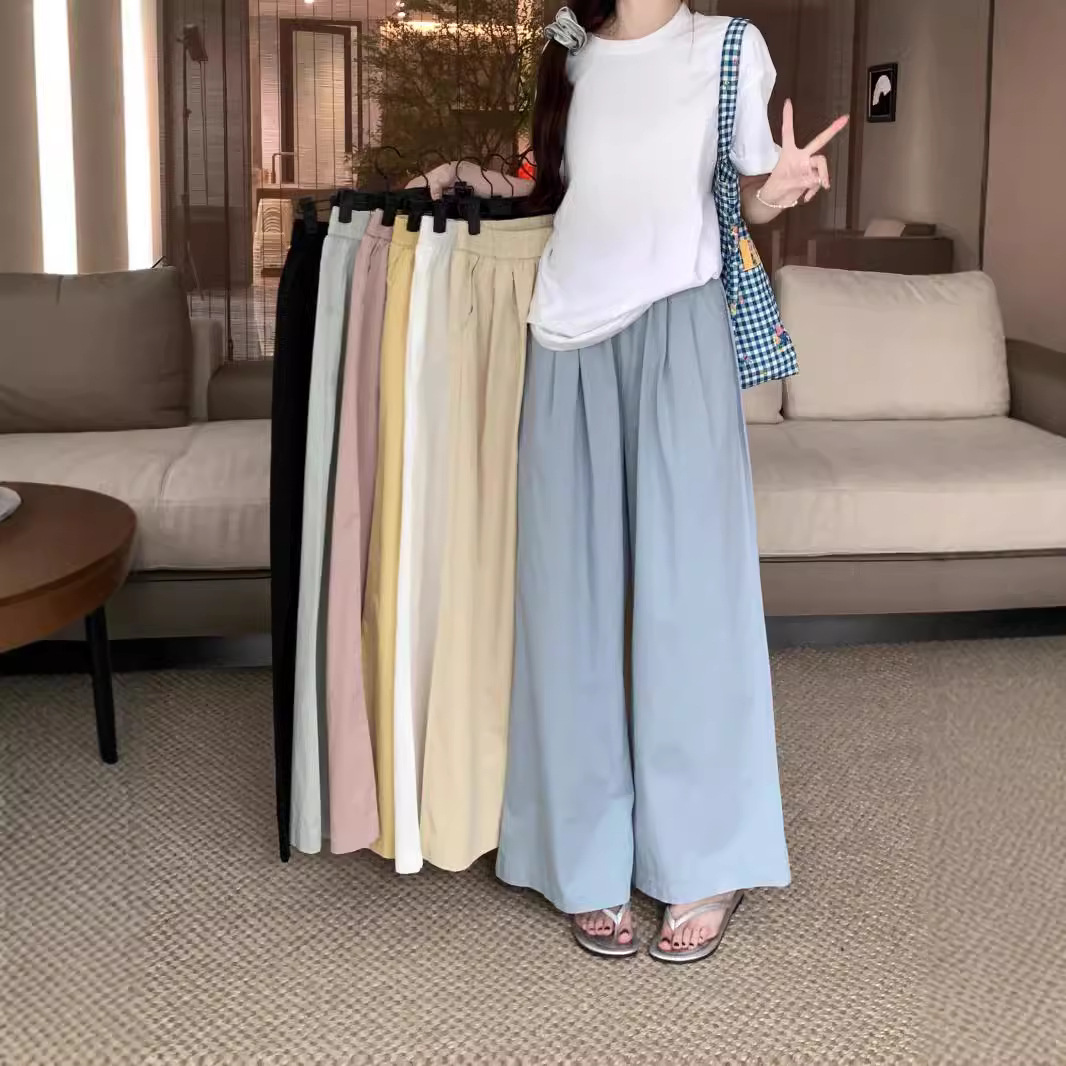 Cotton New Arrival Loose Loose Casual Pants Women's Wide Leg Pants 2025 Spring and Summer Dopamine Pants Straight Leg Pants
