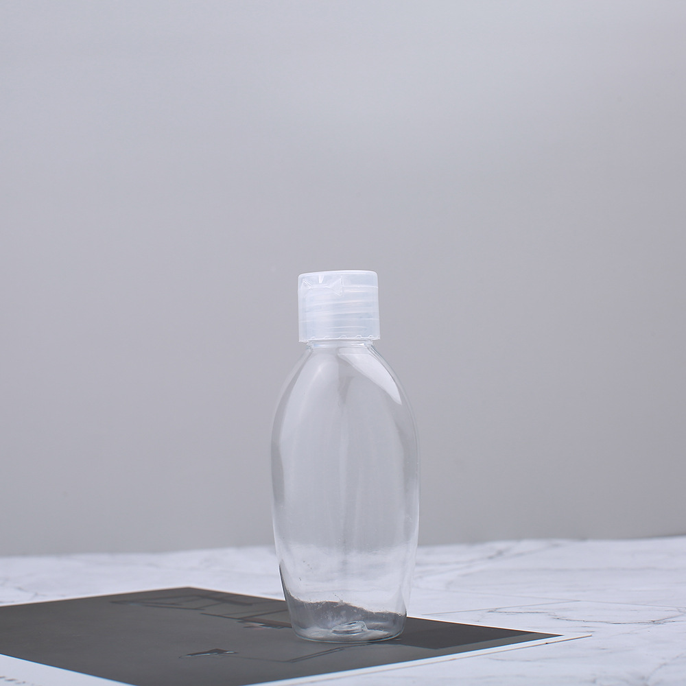 Manufacturer 60ml Pet Plastic Dispensing Bottle Small Mouth Transparent Dispensing Oval Flat Bottle