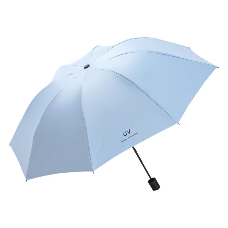 Automatic UV sunscreen umbrella black rubber folding umbrella umbrella UV protection advertising umbrella wholesale can be printed LOGO