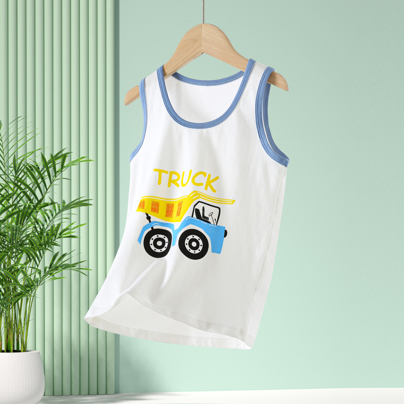 Picture of Summer New Children's Vest Pure Cotton Lycra Thin Top Boys' Girls' Baby Children's Wear Inner Base Vest