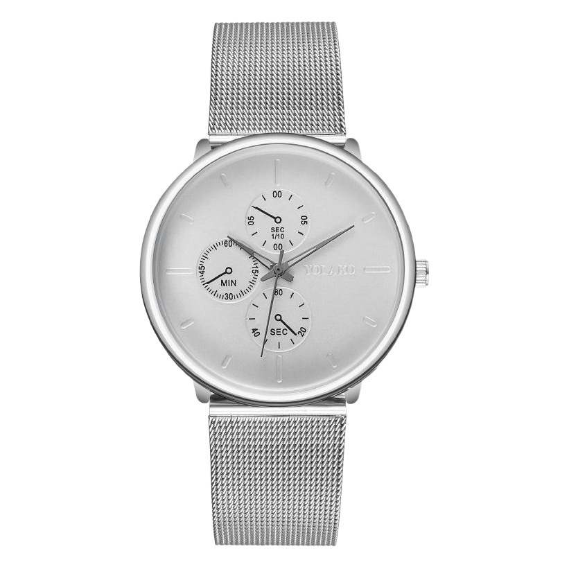 Foreign trade explosions fashion three-eye men's watch men's watch Milan with mesh belt quartz watch manufacturers wholesale a generation of hair