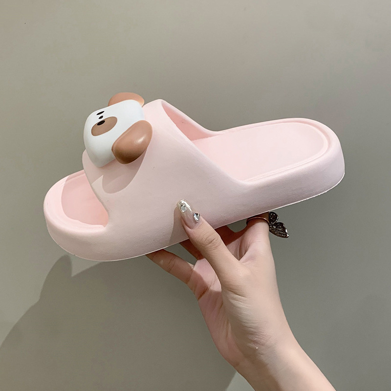 Little Red Riding Book Explosions EVA Thick Bottom Cute Comfortable Sandals and Slippers for Women to Step on Shit Sense Cartoon Brown-eyed Dog
