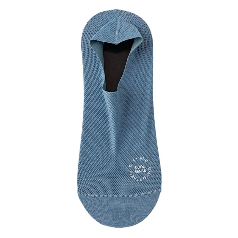 Boat Socks Men's Summer Thin Mesh Breathable Invisible Socks Pure Cotton Bottom Sweat-Absorbing Odor-Resistant Non-slip Socks for Men