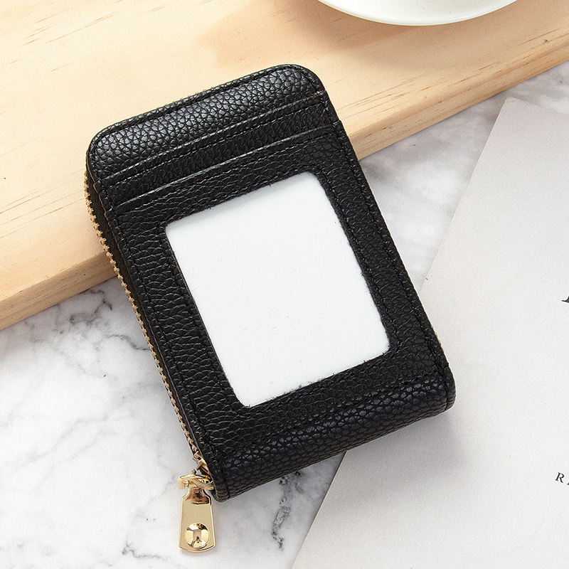 Picture of Card Bag Women's Korean-style New Anti-degaussing Solid Color Driver's License Mini Simple Multi-functional Compact Card Bag Card Cover for Women