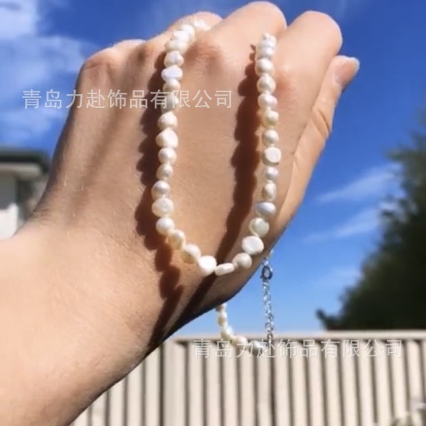 Vintage Natural Freshwater Pearl Necklace Simple Temperament Necklace Irregular Baroque Necklace All-match
