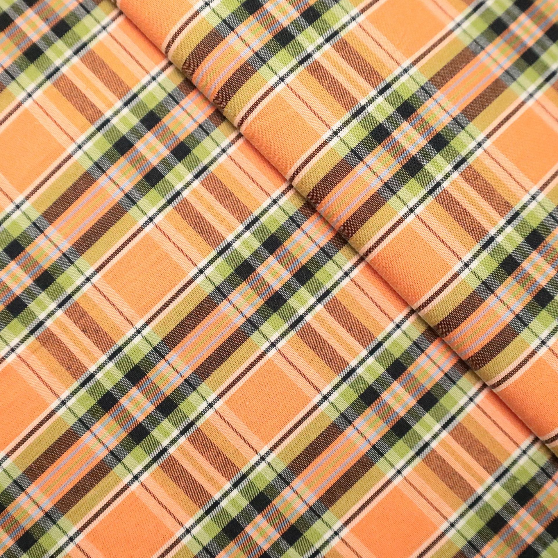 Picture of Cotton Spot Yarn-Dyed Plaid Shirt Dress Men's Women's Children's Clothing Plaid Fabric
