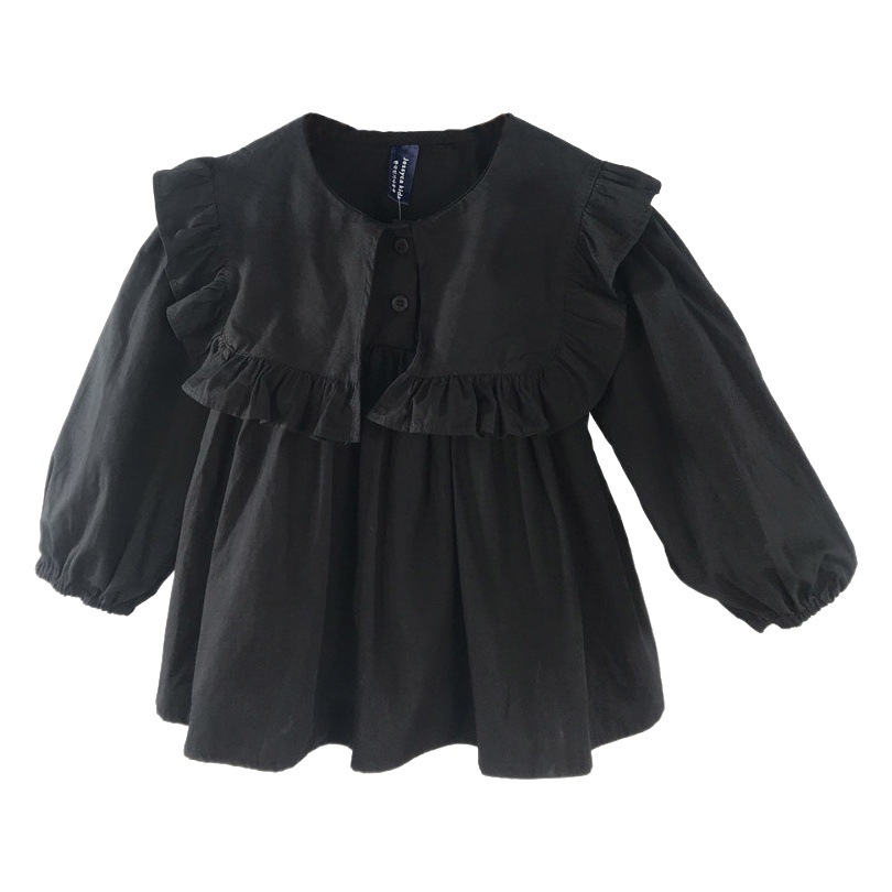 2023 Korean Style Spring and Autumn New Arrival Parent-Child Top Fashionable Loose Ruffled Mother and Women's Long Sleeve Doll Shirt