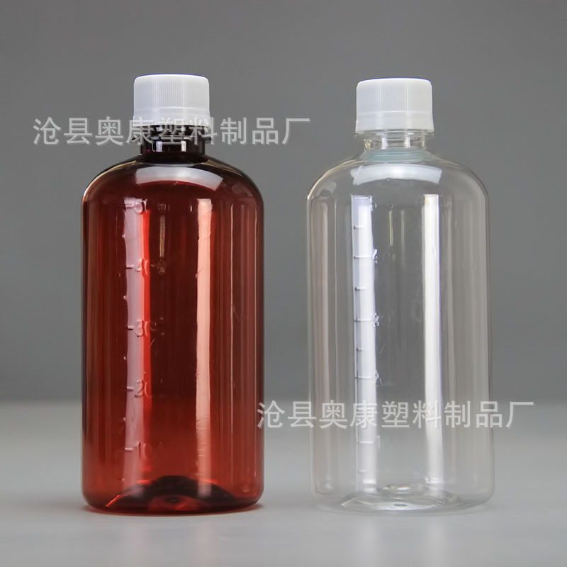 Factory spot 500ml transparent liquid packaging bottle small mouth agricultural bottle water bottle screw cap PET bottle sampling bottle