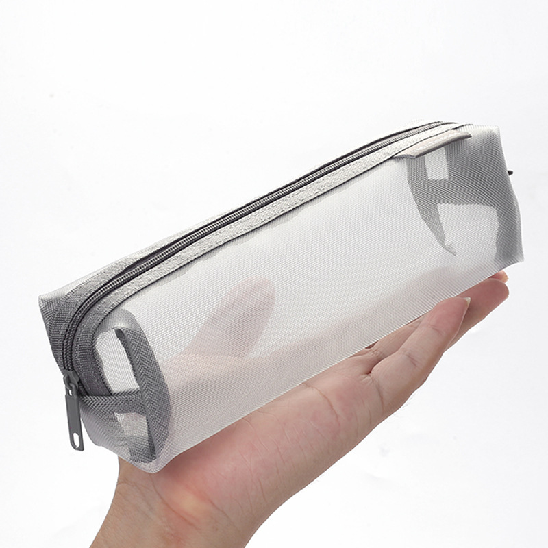 Picture of Three-dimensional simple transparent mesh pen bag for students examination stationery bag large capacity portable storage bag wholesale