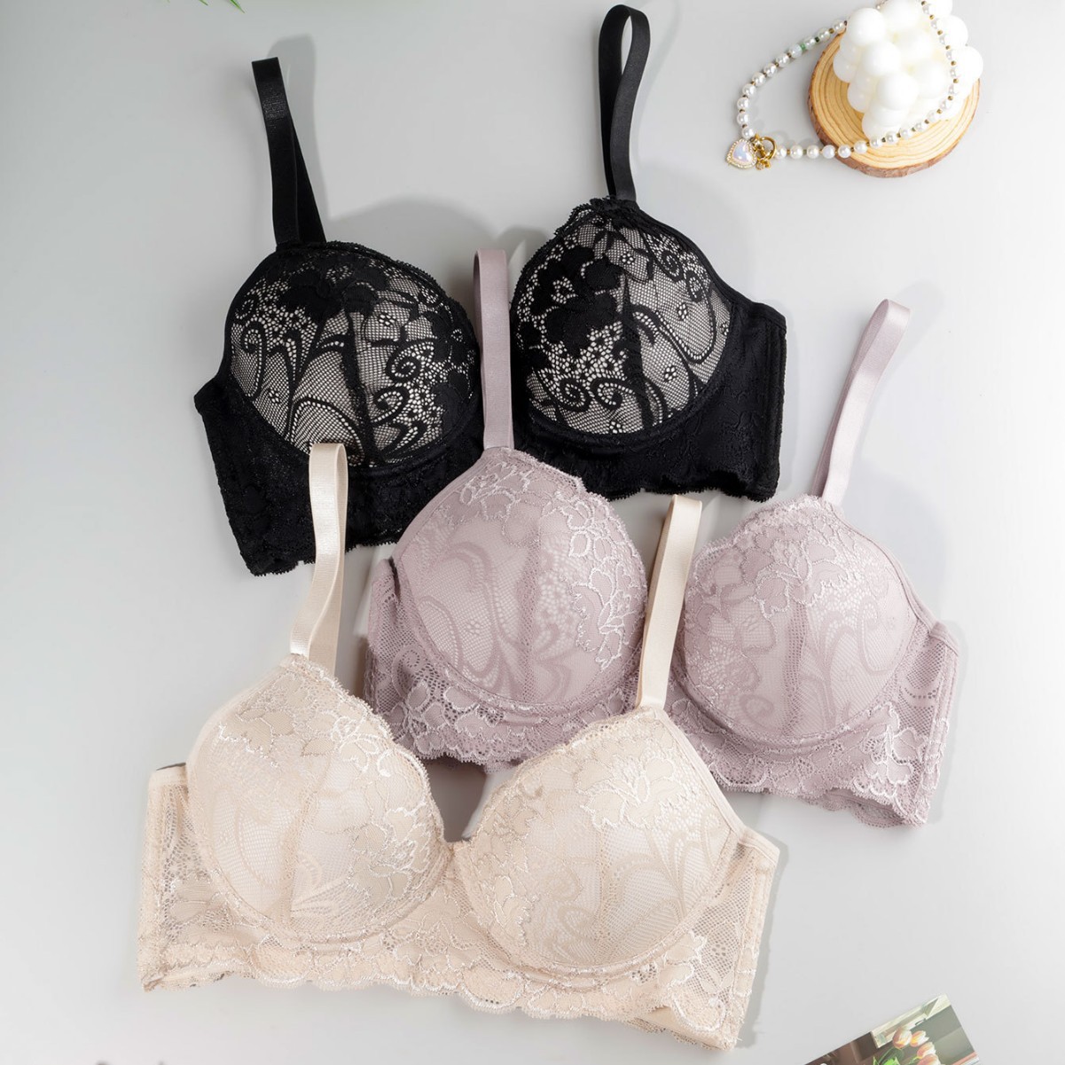 Cross-border supply lace fabric with steel ring gathered underwear temu Amazon shein with factory outlets