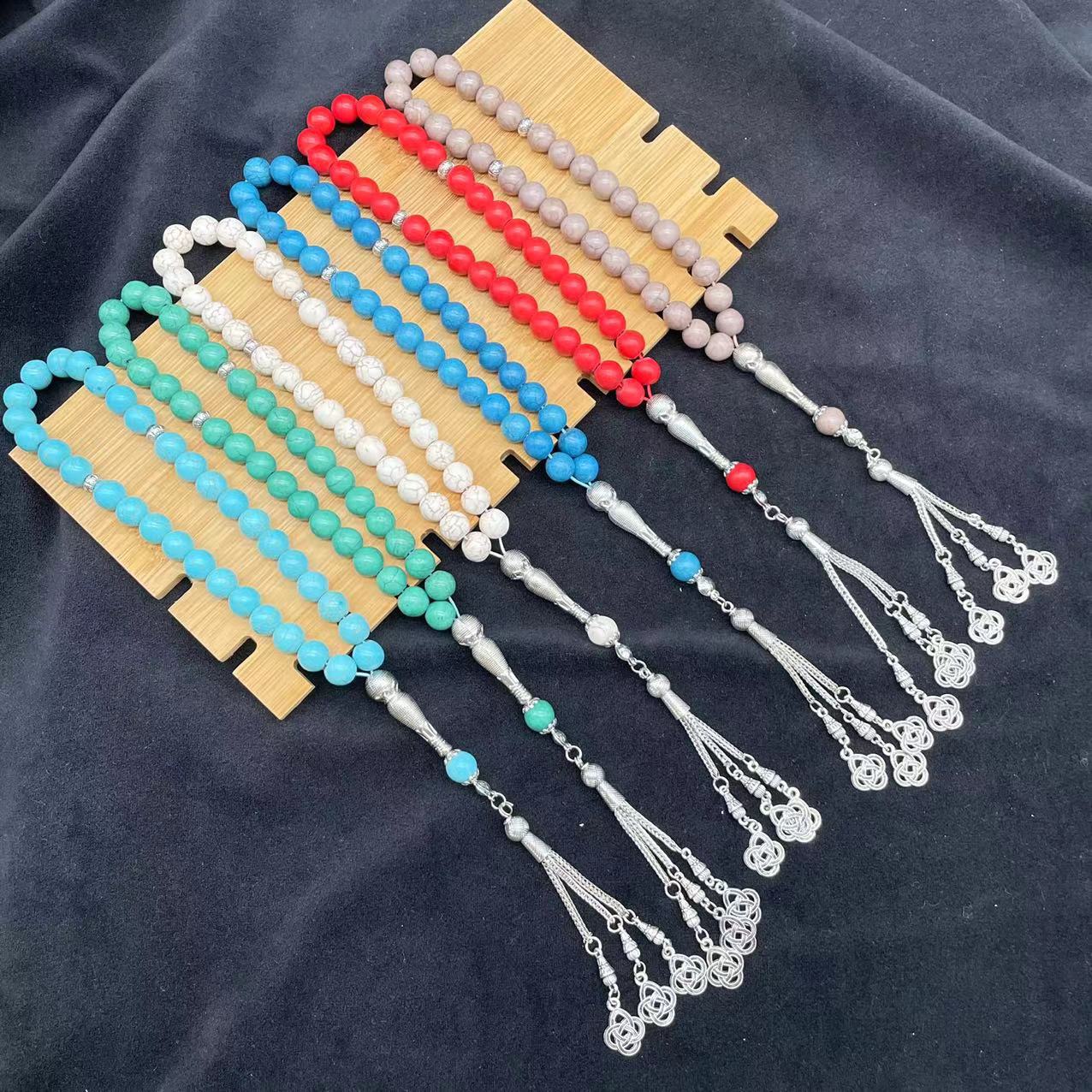 Picture of 33 Turquoise Rosary Original Design 10mm Totbih Handmade Beads