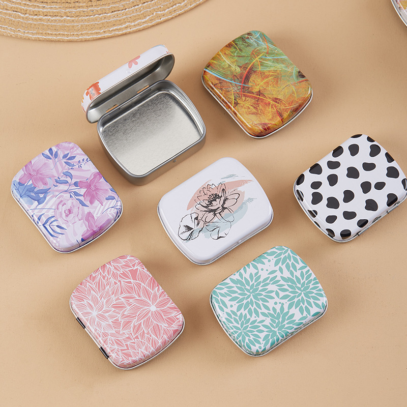 Creative Fresh Color Storage Box Flip Candy Small Items Storage Notes DIY Sticker Pigment Iron Box Packaging