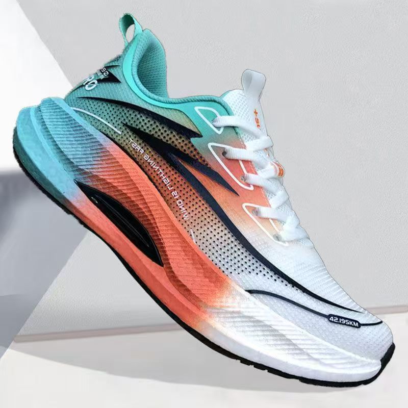 2025 New Men's Shoes Breathable Lightweight Non-slip Running Shoes Lazy Shoes Soft Bottom Shock Absorption All-match Contrast Color sneaker