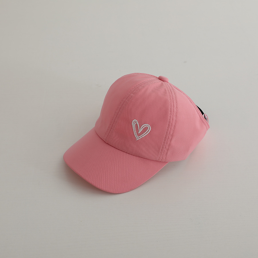 Picture of Embroidered Baby Hat Summer Thin Big Brim Sunshade Sun Protection Pony Tail Half-Hallot Cap Girls Baseball Cap