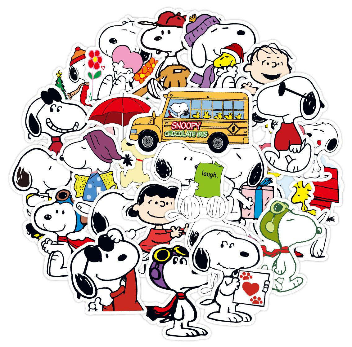 50 Snoopy Cartoon Stickers Laptop Water Cup Luggage Computer Mobile Phone DIY Decorative Stickers Children's Stickers