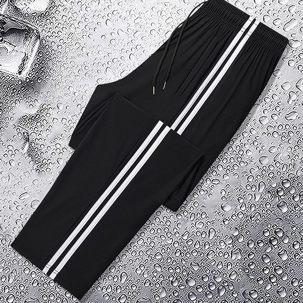 Cross-border Explosions Summer Quick-drying Pants Male Students Casual Class Wear Pants Three Bar Flat Mouth School Pants Sports Ice Silk Pants