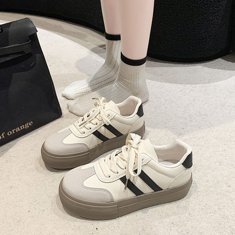 All-match German training shoes women's shoes 2024 autumn new thick-soled small white shoes vintage Forrest Gump shoes casual sports shoes