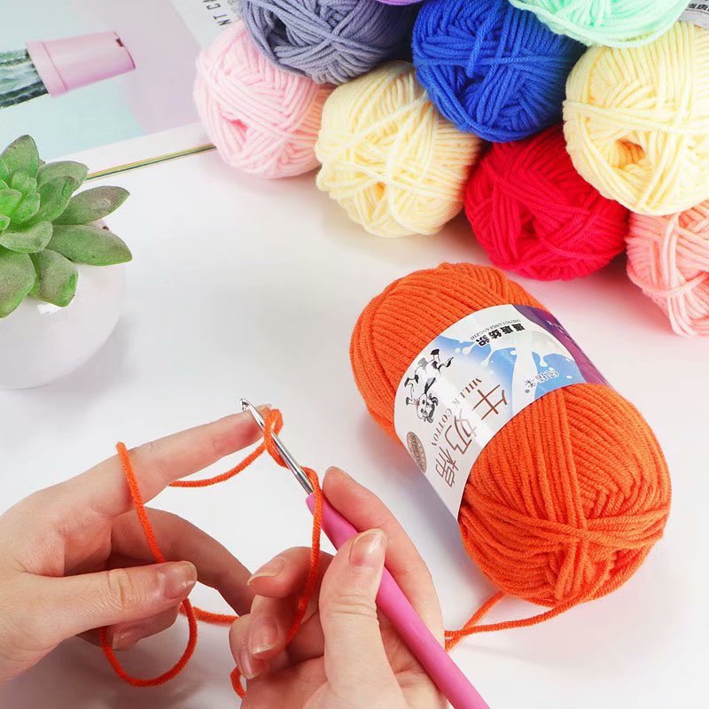 Picture of Tufted wool five-strand milk cotton wool crochet handmade DIY doll woven cushion hook shoe thread manufacturers wholesale