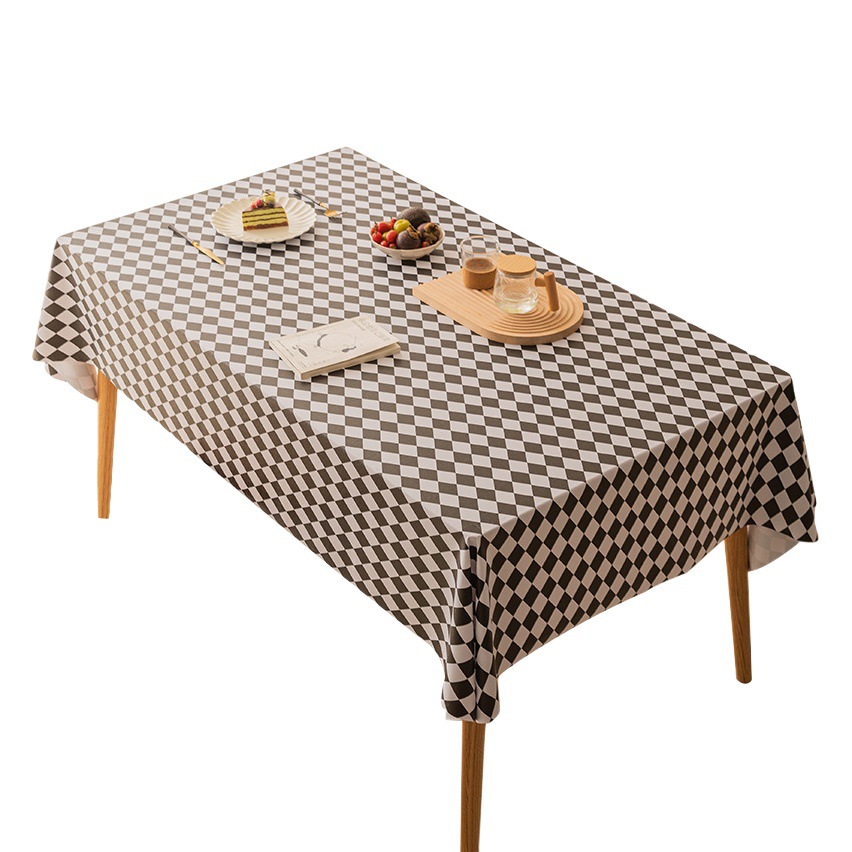 Internet Celebrity ins Style PVC Tablecloth Waterproof and Oil-proof Diswashable Coffee Table Tablecloth Rectangular Light Luxury Diamond Tablecloth Wholesale
