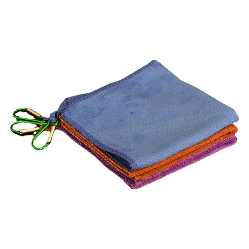 29cm * 29cm outdoor fishing hand towel can be equipped with carabiner small towel outdoor camping towel fishing gear