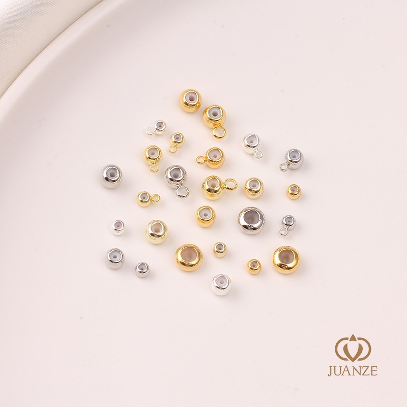 Picture of Bag gold color belt hanging without hanging silicone plug positioning adjustment round bead spacer handmade DIY hand necklace material accessories