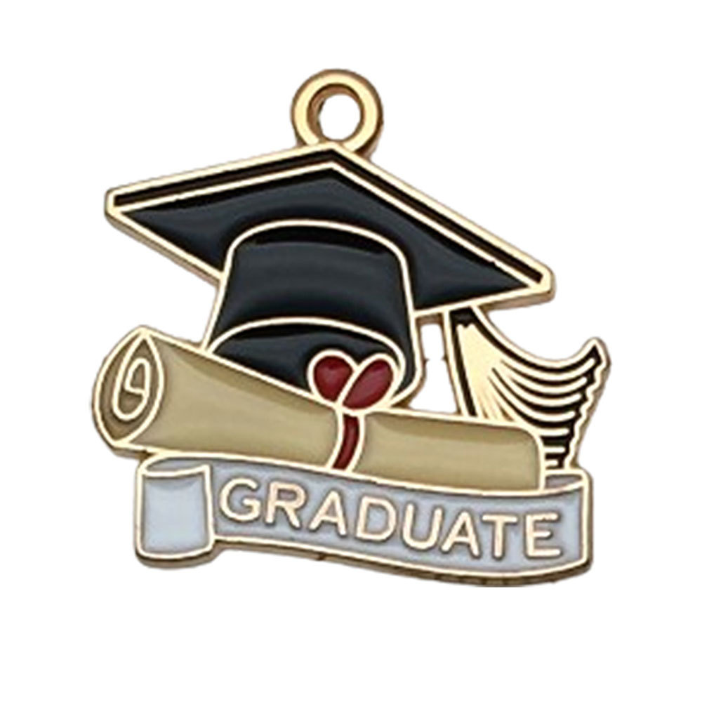 Picture of Cross-border DIY accessories alloy oil drop graduation season examination bachelor cap schoolbag size pen key chain pendant pendant