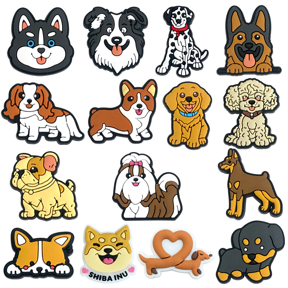 suit cute little fresh dog series hole shoes shoes flower decorative diy hole shoes buckle