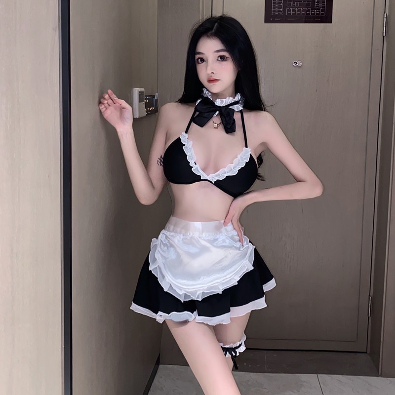 Sexy Underwear Pure Desire Maid cos Cute Three-point Maid Pajamas Sexy Cat Uniform Free suit