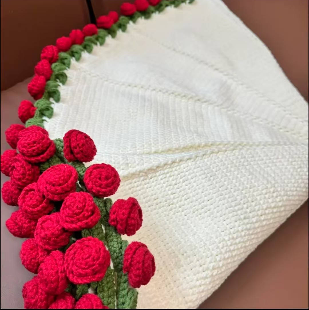 Rose bouquet blanket diy material bag milk cotton wool group hand-woven blanket creative gift for girlfriends