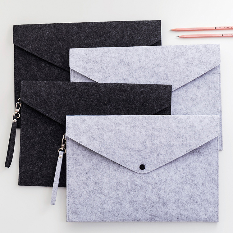Picture of Felt File Bag A5 File Bag Large Capacity File Bag A4 Snap Briefcase Felt Bag Storage Advertising Customization