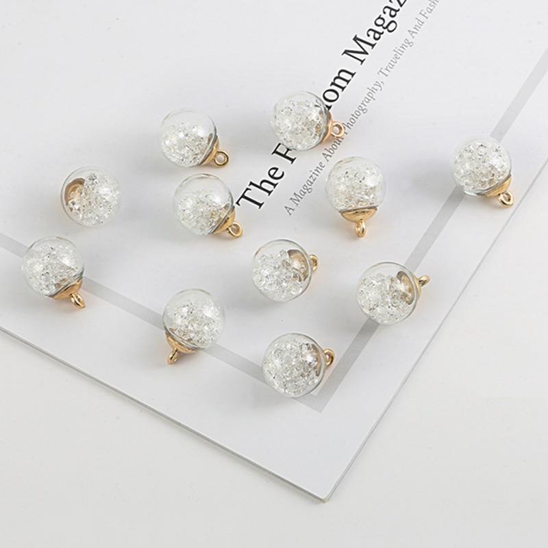 Picture of Cross-border Hot Sale Color Transparent Star Sequins Crystal Glass Ball Pendant DIY Handmade Ear Jewelry Accessories