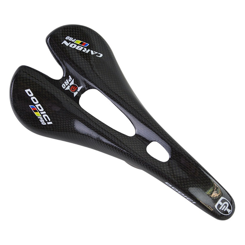 DODICI carbon fiber curved hollow cushion titanium bow round bow saddle 3K bright mountain road bike saddle