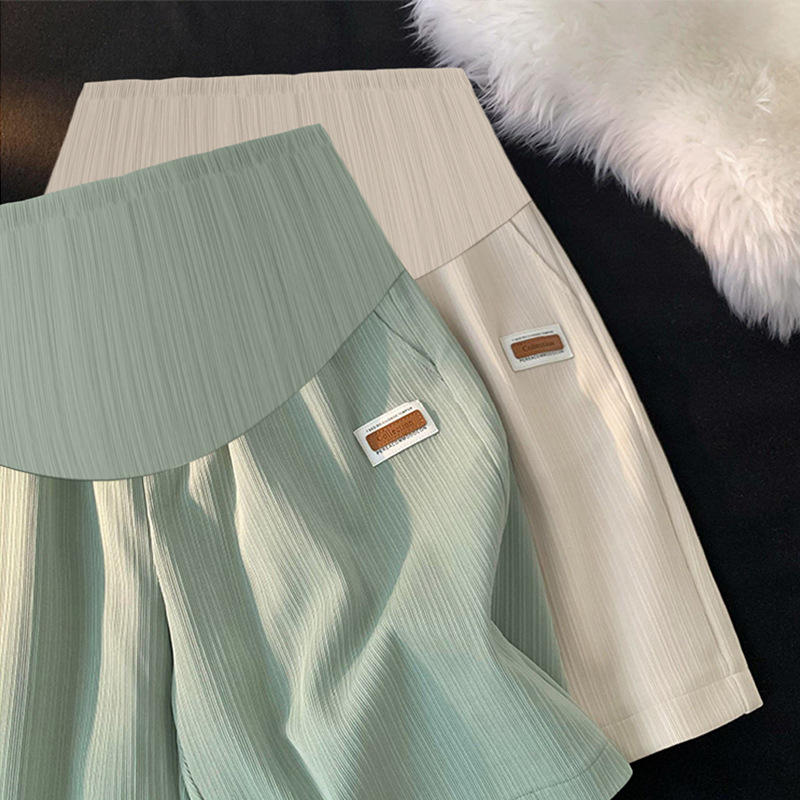 Picture of Pregnant Women's Ice Silk Shorts Summer Thin Outer Wear Loose Large Size Casual Base Five-point Safety Pants Pregnant Women's Summer Wear