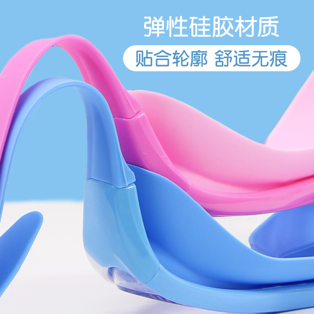 Picture of Children's large frame swimming goggles waterproof anti-fog HD diving goggles boys and girls one-piece earplug swimming goggles wholesale
