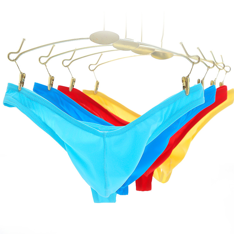 Men's Ice Silk Translucent Thong Thin Sexy Underwear T Pocket Breathable Low Waist Young Men's Pants