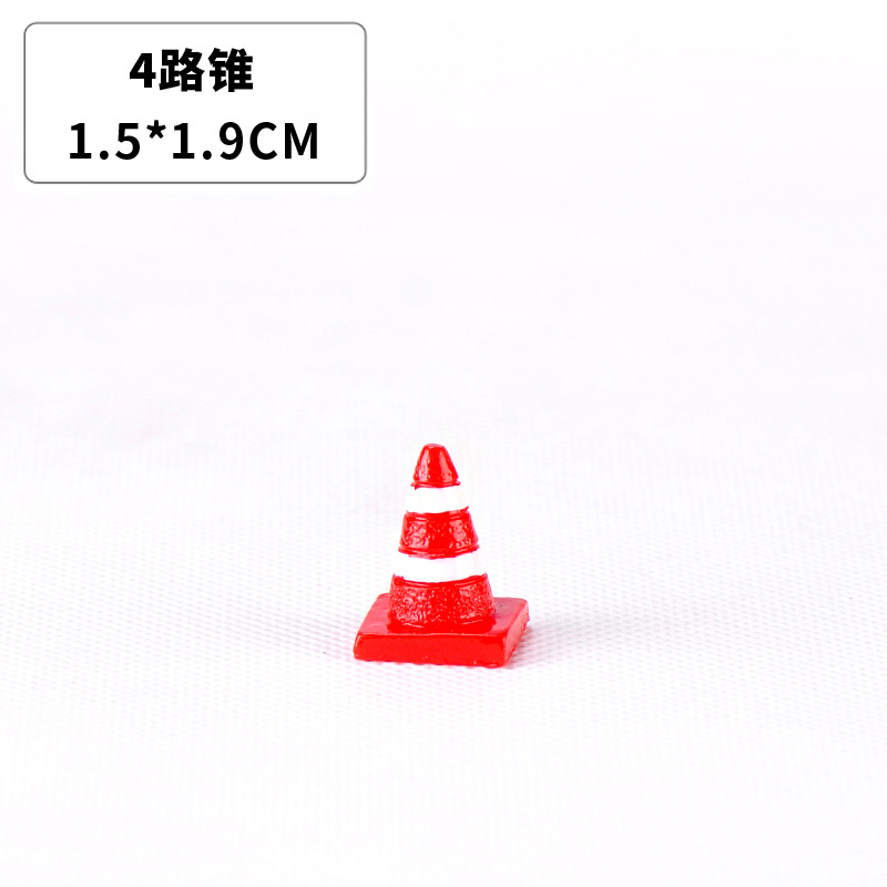 Picture of Indicating street sign street lamp mailbox fire hydrant trash can flower bed road cone Street View crafts resin gift ornaments