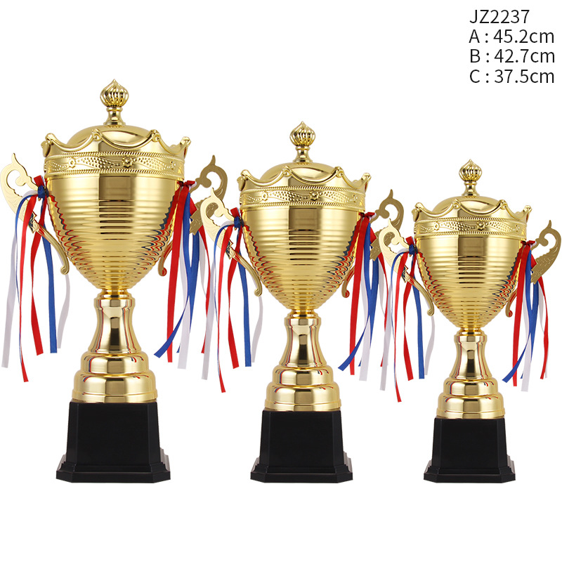 Picture of Universal metal crown trophy Sports Basketball football crown trophy binaural Gold Cup with lid logo can be added