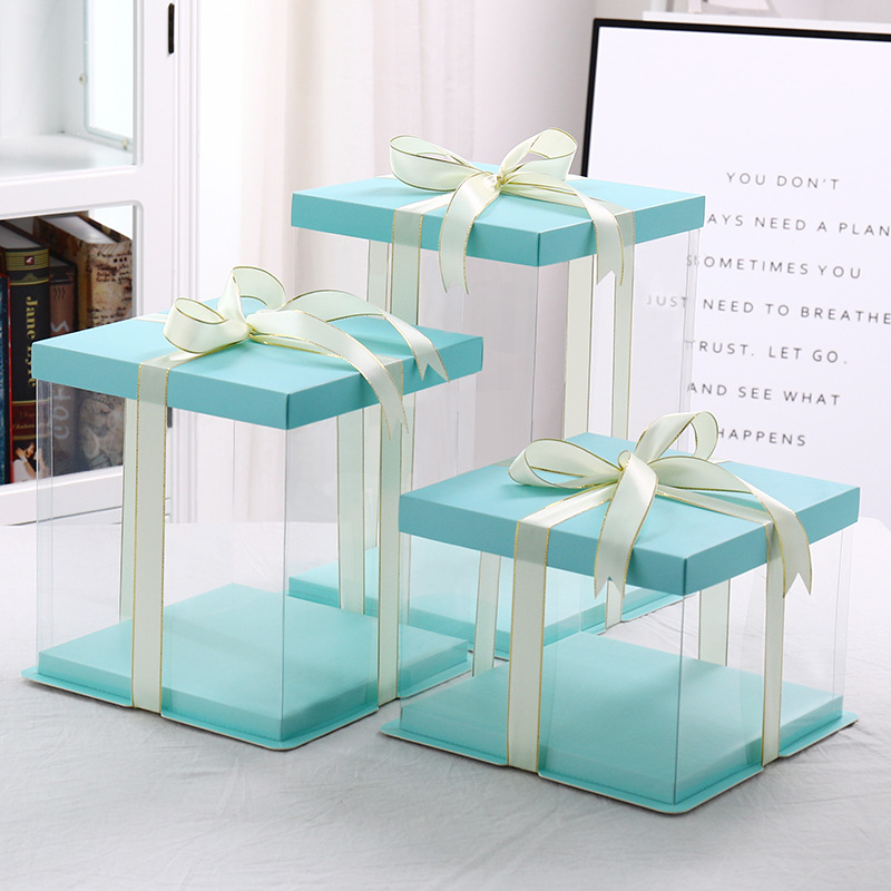 Transparent Cake Box 4 inch 6 inch 8 inch 10 inch 12 inch 14 inch 16 inch birthday cake box cake packaging box