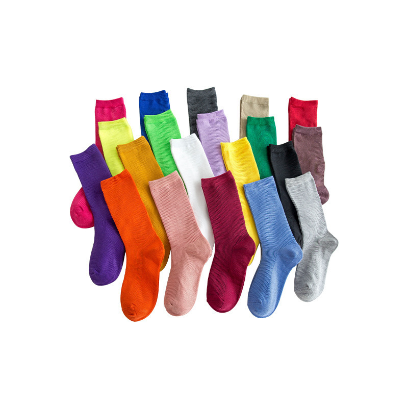 Picture of Spring and summer women's socks solid color dopamine color tube socks Zhuji pile socks ladies candy color socks cotton socks