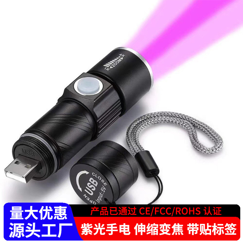 Mini Flashlight Jade Jade Bacteria Purple Light Cat Moss Scorpion Lamp Fluorescent Detection Banknote Detection Uv Lamp Small